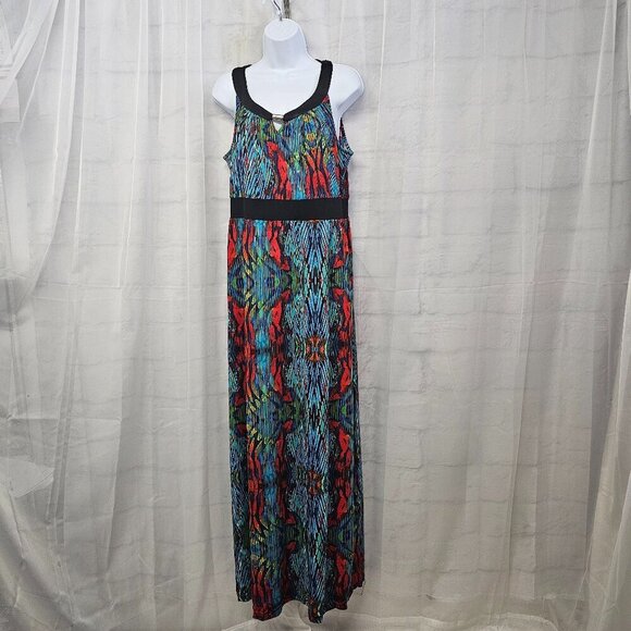 Studio JPR Dress Maxi Sleeveless Blue Grunge Boho Festival M - Picture 11 of 11